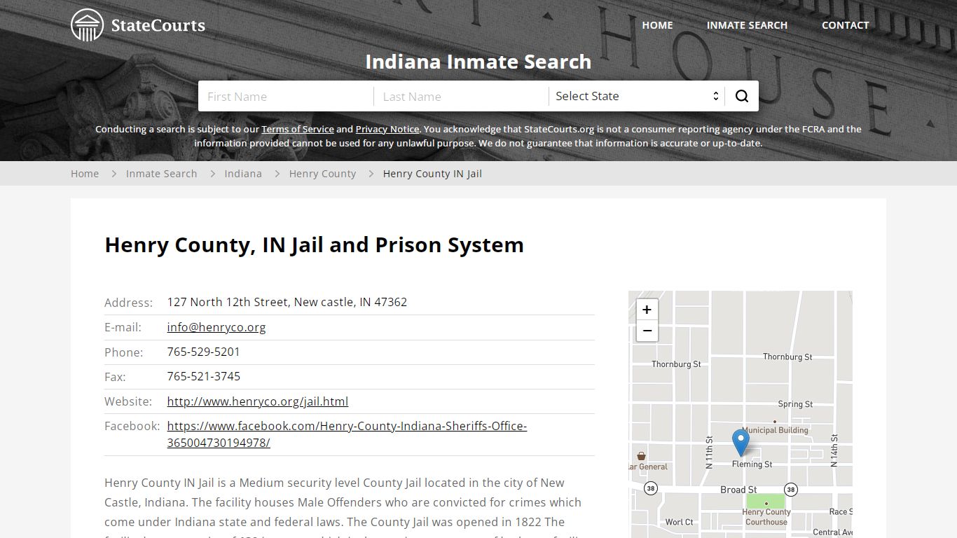 Henry County IN Jail Inmate Records Search, Indiana - StateCourts